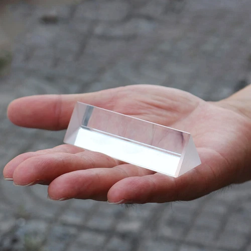K9 Optical Glass Crystal Clear Prism 8cm Triangular Prism Light Physics Spectrum - Picture 4 of 7