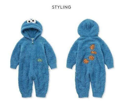 GELATO PIQUE × SESAME STREET Cookie Monster Baby Rompers Size 70 Brand New Blue - Picture 2 of 24
