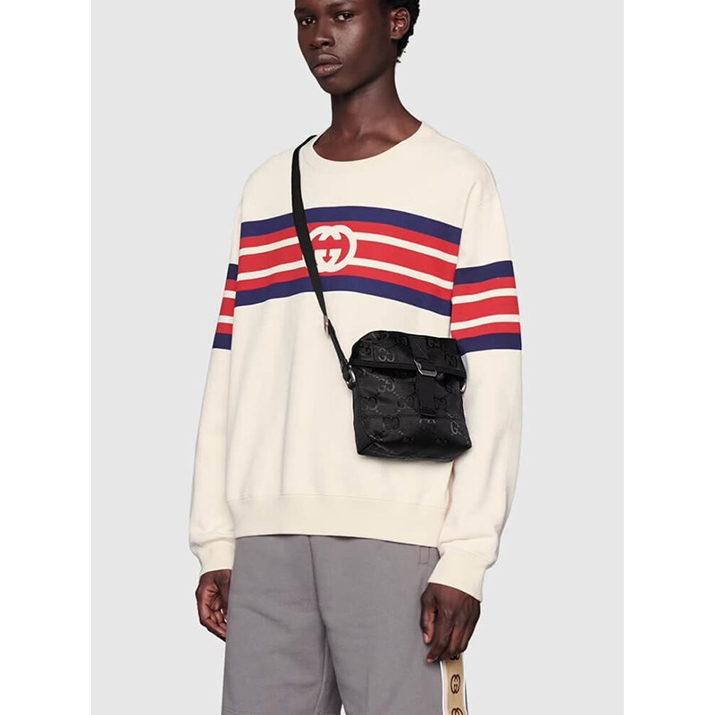 NEW $980 GUCCI Black OFF THE GRID Nylon Monogram Shoulder NEW $980 GUCCI Black OFF THE GRID Nylon Monogram Shoulder