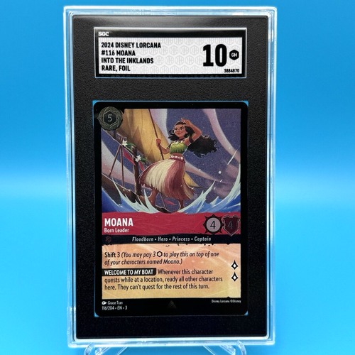 2024 Disney Lorcana Moana #116 Rare, Foil - Into the Inklands - SGC 10 Gem Mint