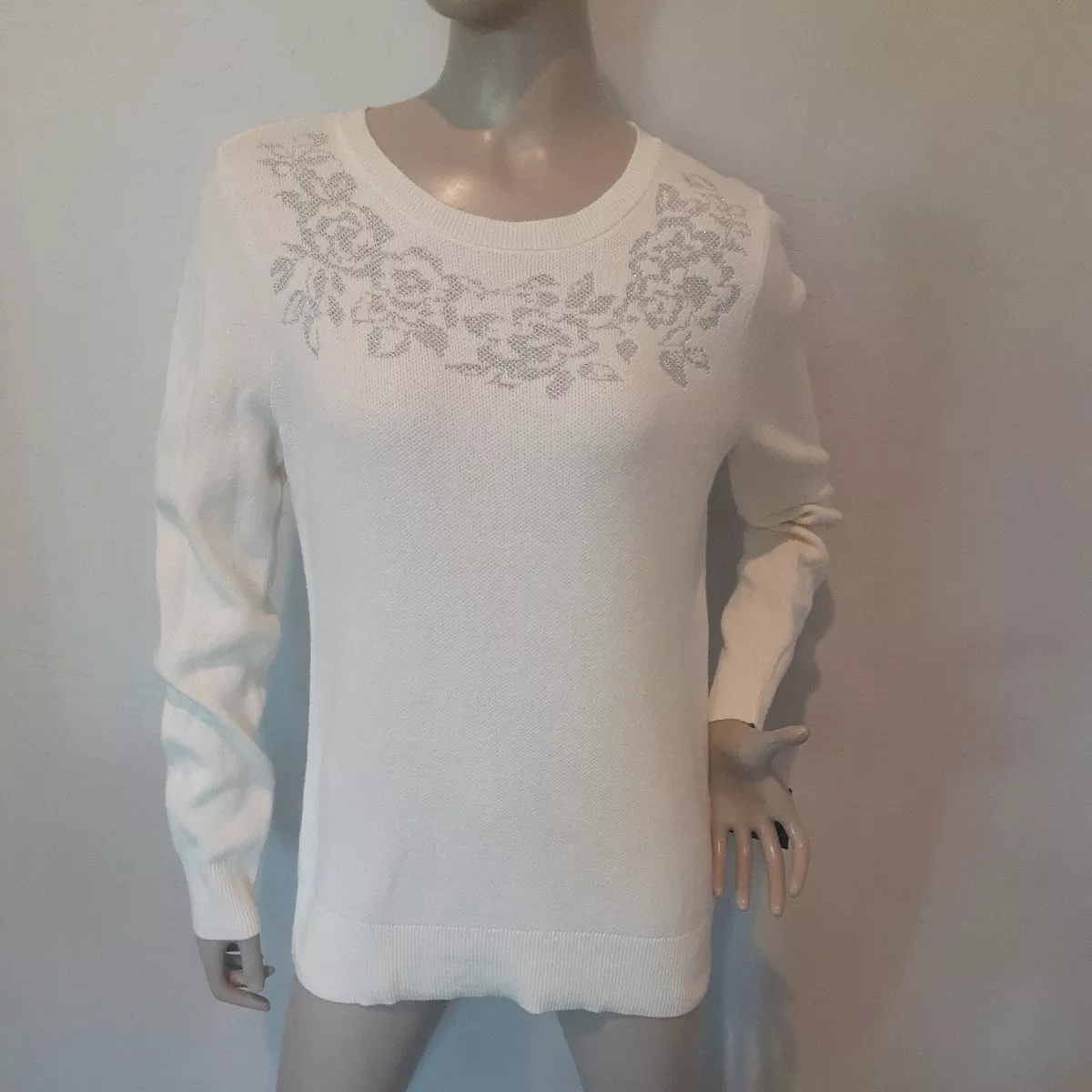 White embellished clearance sweater