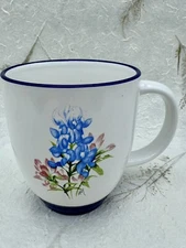 TEXAS BLUEBONNETS Blue Flowers Coffee Mug Tea Cup Ceramic 12oz