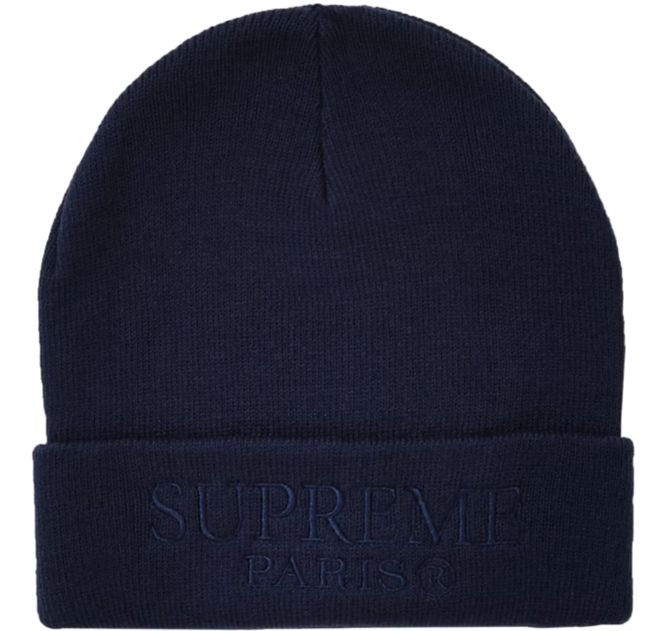 NEW Supreme Tonal Logo Beanie Navy SS19 one size paris