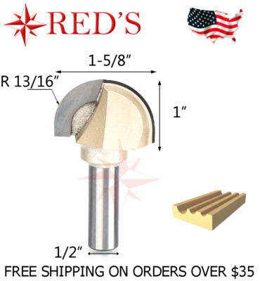 Tideway Carbide PRO LC05022608 13/16'' Radius Core Box 1/2'' shank router bit