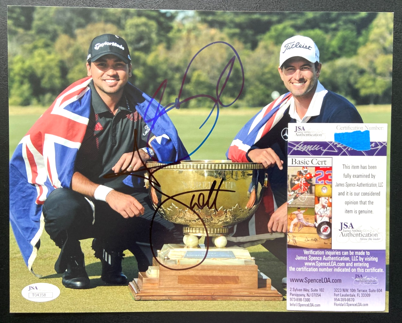 Adam Scott Autographed Signed JASON DAY DUAL 8X10 GOLF PHOTO AUSTRALIA OPEN MASTERS 2013 JSA 