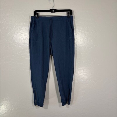 Albion Joggers Womens Medium Jetsetter Pants Ankle Zip Athleisure Stretch Blue