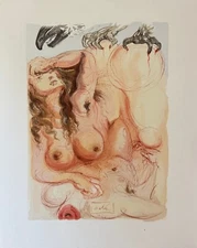 Salvador Dali 1960 Plate Signed DIVINE COMEDY PURGATORY 9 Color Woodblock