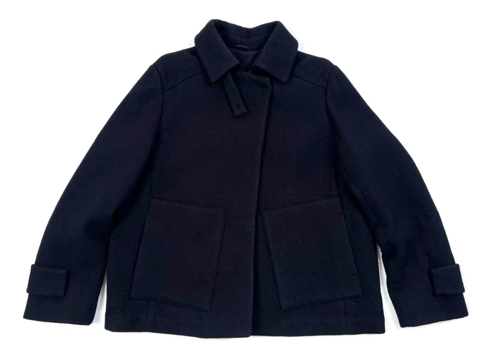 Auténtico abrigo chaqueta de lujo para mujer BRUNELLO CUCINELLI azul lana/cachemira talla 42 Foto 3 de 4