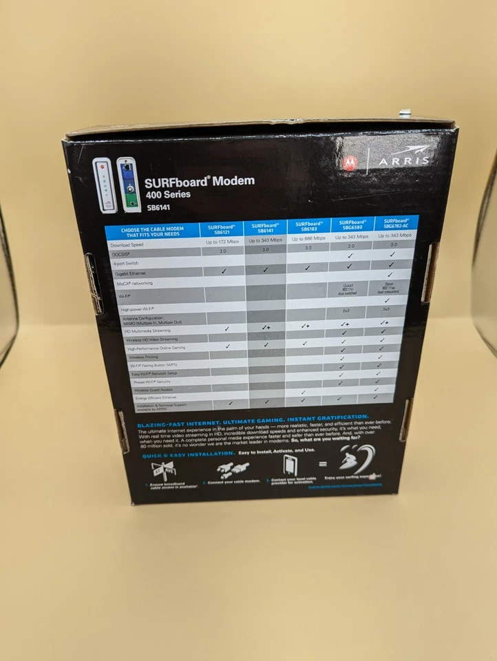 Motorola ARRIS SURFboard SB6141 Docsis 3.0 Cable Modem 400 Series.  G - Image 3 of 4