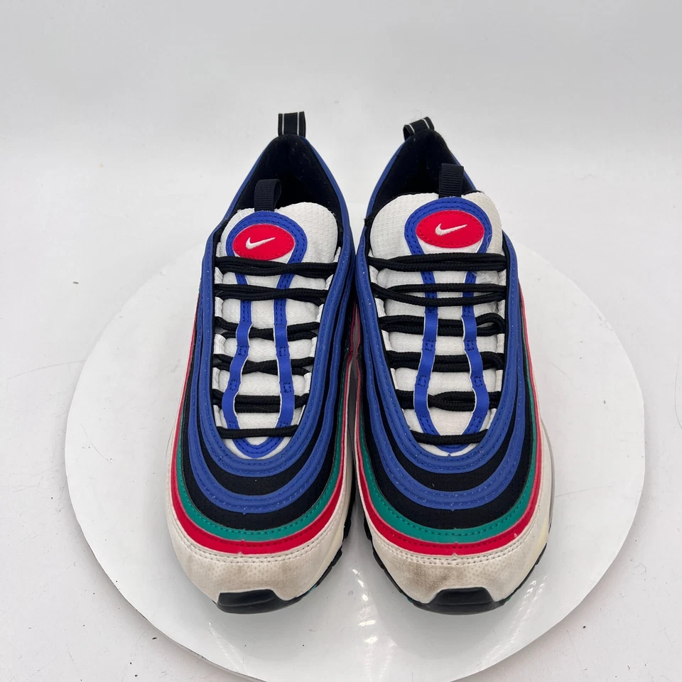 Nike Air Max 97 Juvenil Talla 5.5Y Mujeres 7 CW7013-100 Blanco Azul Verde Rojo Zapatos Foto 3 de 4