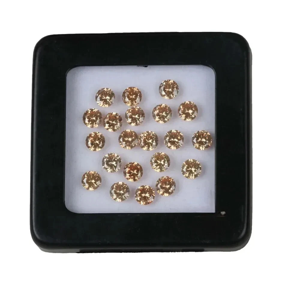 Natural 7 mm 10 Pcs Lot EGL Certified Cambodian Champagne Zircon Loose Gemstone - Image 2 of 4