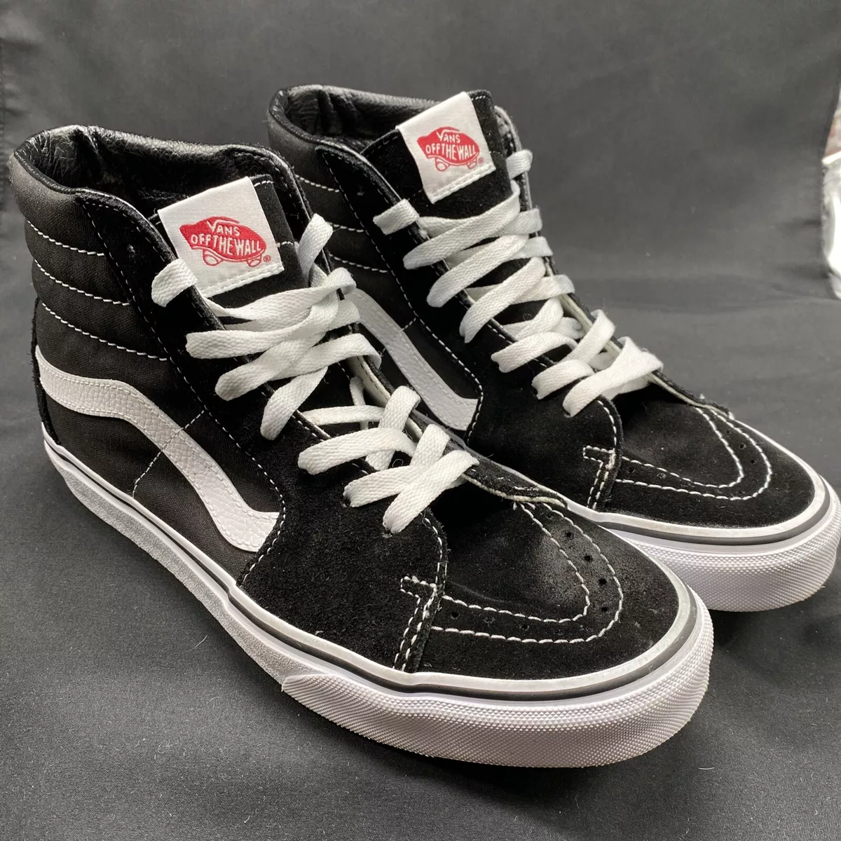 Vans SK8-Hi suede trainers in black white