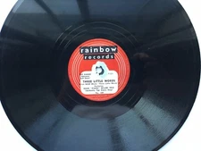Eddie “Piano” Miller 78rpm Single 10-inch Rainbow Records #109 Three Little Word