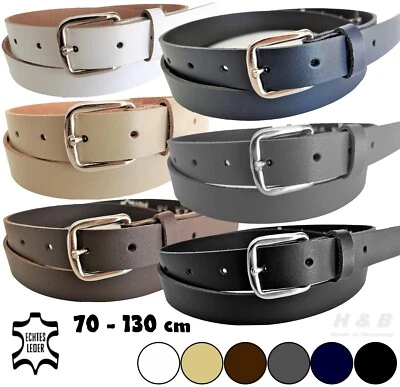 Leder Gürtel glatt 2,5 cm Echt Ledergürtel Damen / Herren 6 Farben 2,5cm breit