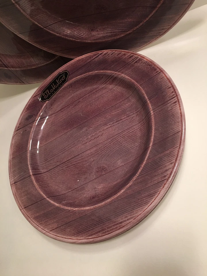 Conjunto de 4 pratos de jantar de melamina IL Mulino novos - Imagem 2 de 2