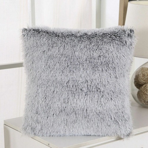 2x Fluffy Plush Pillow Case Shaggy Faux Fur Waist Throw Cushion Cover Home De ∂ - Picture 30 of 37