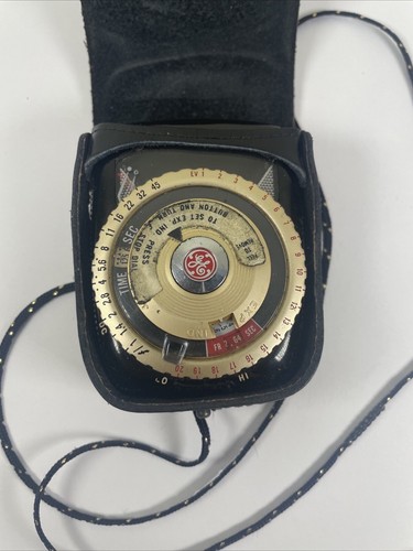 Vintage GE General Electric Type PR-3 Exposure Light Meter with Leather Case