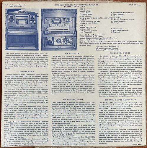 WEST CORNWALL MUSEUM OF MECHANICAL MUSIC ‘More Music From Vol. 2’ Saydisc LP - Picture 2 of 4