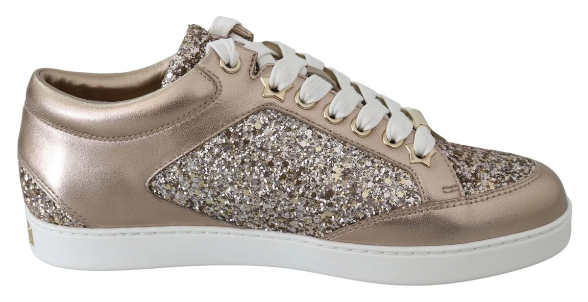 Jimmy Choo Gold Leather Antique Monza Women's Sneakers