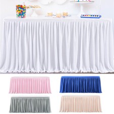 Tutu Pleated Table Skirt Table Cloth Cover Solid Wedding Birthday Party Decor