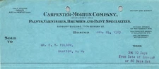 1923 CARPENTER MORTON CO PAINTS VARNISHES BRUSHES PAINT SPECIALTIES BOSTON Z114