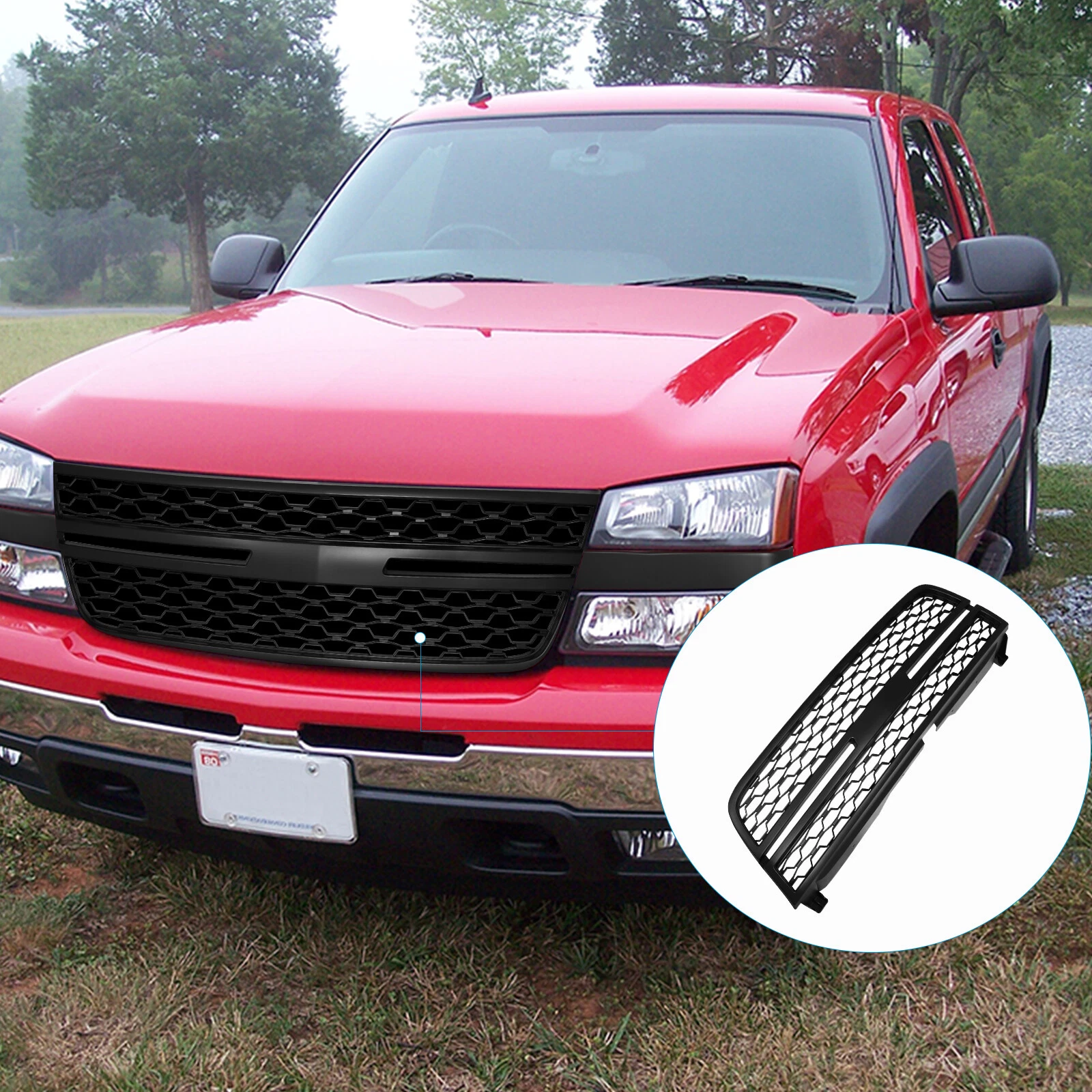 Grill For 2005-2006 Chevy Silverado 1500 1500 Classic Black Front Upper Grille Grill For 2005-2006 Chevy Silverado 1500 1500 Classic Black Front Upper Grille