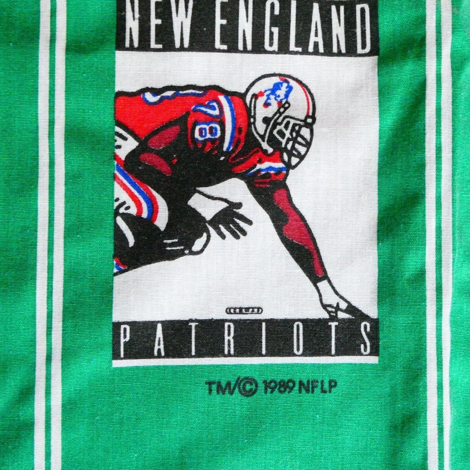 Sábana bajera NFL 1989 talla doble 66x92 fútbol americano todos los equipos tela verde Foto 4 de 4