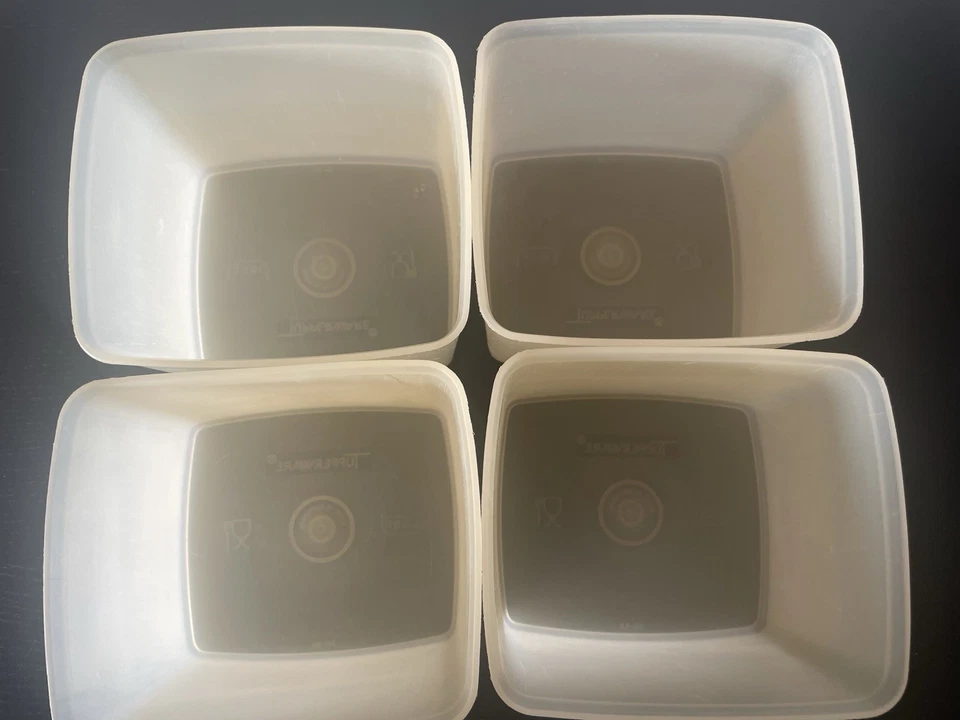 Set TUPPERWARE Gefrierbehälter Gefrierdosen 800/1300 ml 5 Stück blaue Deckel - Bild 3 von 4