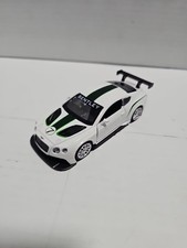 MS2 Bentley Continental GT3 White- Black/Green Stripe 1/43 Diecast Pull Back