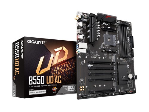 B550 UD AC (rev. 1.2) Motherboard, Supports AMD AM4 Ryzen 5000 Processors, AT... - Picture 1 of 7