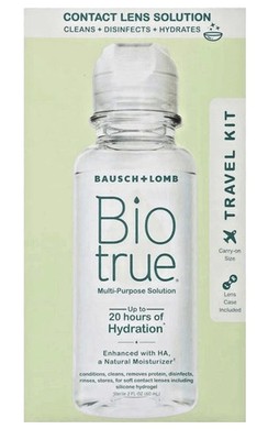 Biotrue Contact Solution, Multi-Purpose Solution with Lens Case, 2 Fl Oz (Pack o