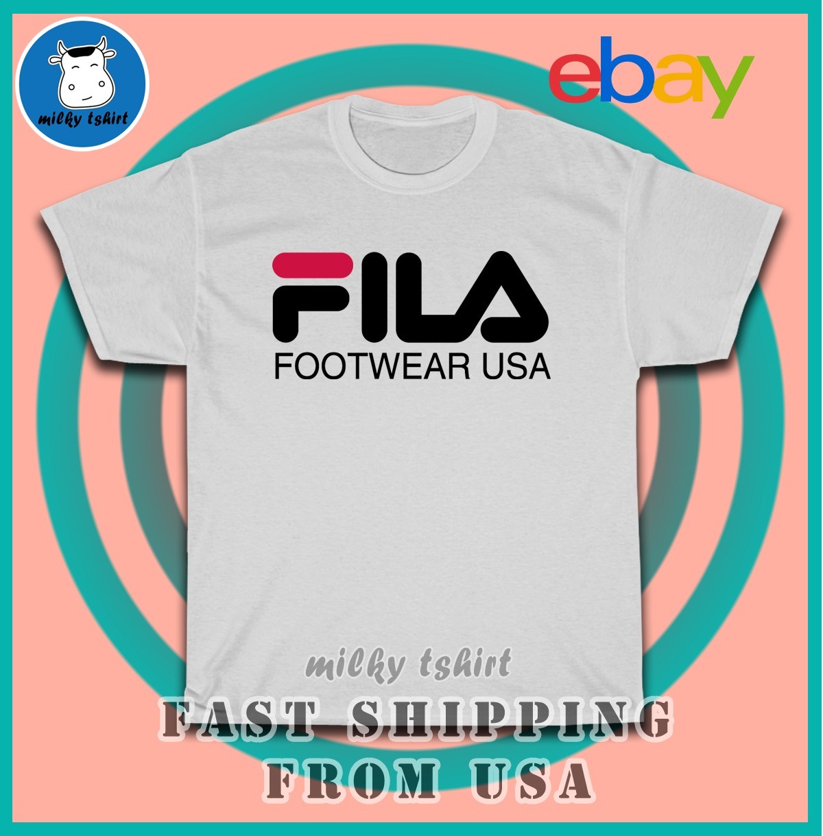 T shirt uomo Fila Sport logo piede taglia americana maglietta uomo nuova