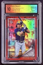 2022 Topps Transcendent Christian Yelich RED REFRACTOR #/4 SSP Arena Club 10 🔥