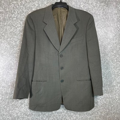Giorgio Armani Men's Gray Single Breasted Wool Sports Coat - Preppy Suit Jacket