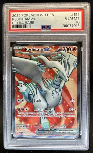 2025 Pokemon White Flare Reshiram ex Ultra Rare #158/086 PSA 10 GEM MINT