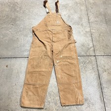 Vintage Carhartt Overalls Men  s 46x32 Duck Carpenter Faded Distr Bib Double Knee