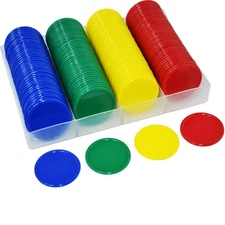 Counting Chips 160 Pcs Opaque Plastic 1.5" Poker Counters Party Games