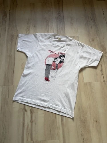 Betty Page Steve Woron TShirt Medium Screen Sta 1990s vintage concert t-shirt, vintage, size M, single stitch, B+ condition