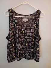 2PCS JOYSPUN Tank SHORTS PAJAMAS SET BLACK,MULTI 2X 18-20W Celestial Print