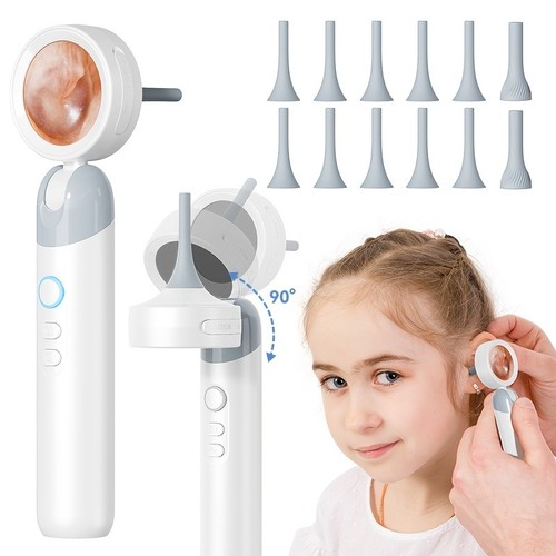 1080P HD Otoscope Ear Camera with 1.38" Screen Digital Nose Scope 12 Tips PC