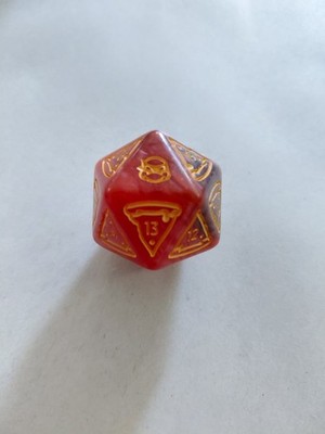 MTG d20 Oversized Spindown - TMNT Pizza Box - Dark Orange / Red