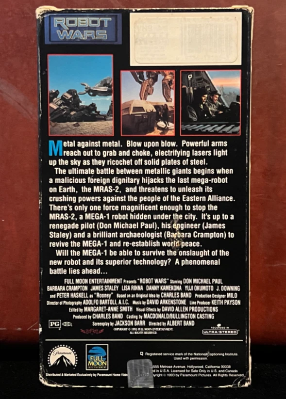 Robot Wars (1993) – VHS – Full Moon / Paramount Home Video – Mecha Sci-Fi - Image 2 of 4