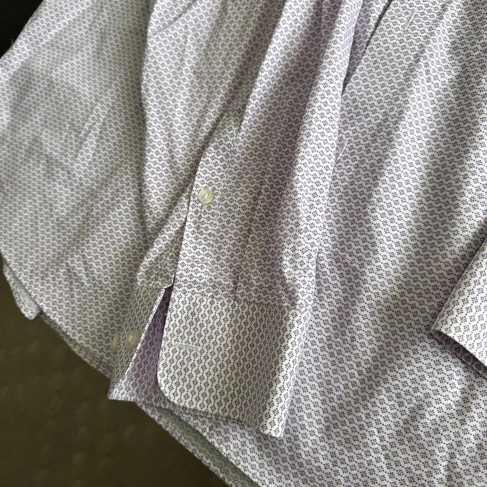 Calvin Klein Regular Fit Button Down Shirt Mens 17 34/35 Abstract Print - Image 3 of 4