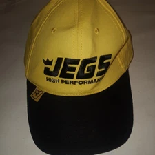 Jegs High Performance Racing Adjustable Baseball Hat Cap Yellow And Black