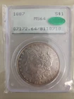 PCGS Rattler MS64 & CAC 1887 Morgan Silver Dollar Toned