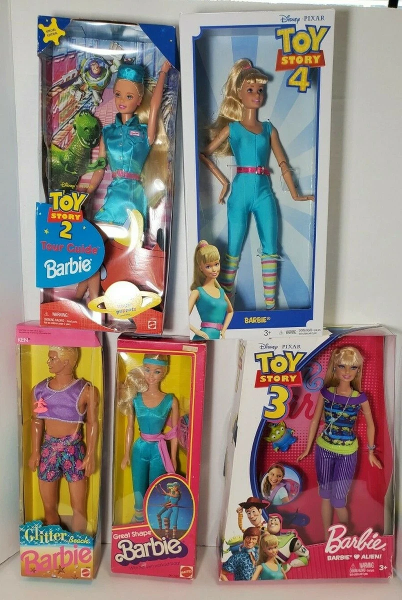 Lot Five (5) STORY Barbie 2- 4 Barbie Great Shape &amp; Glitter Ken | eBay