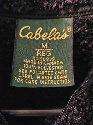 Cabelas Polartec Fleece Vest M Zip-up Fuzzy Mock Neck Zip Pockets Made In Canada - Picture 5 of 12