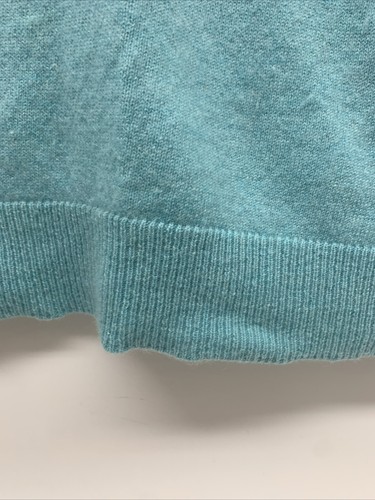 Tahari 2-Ply Cashmere V-Neck Pullover Sweater Turquoise Blue Size S - Picture 8 of 24