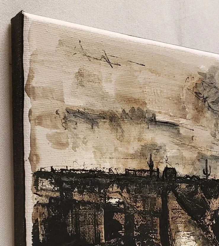 Pintura de paisagem mínima moderna abstrata original No.647 por K.A.Davis  - Imagem 4 de 4