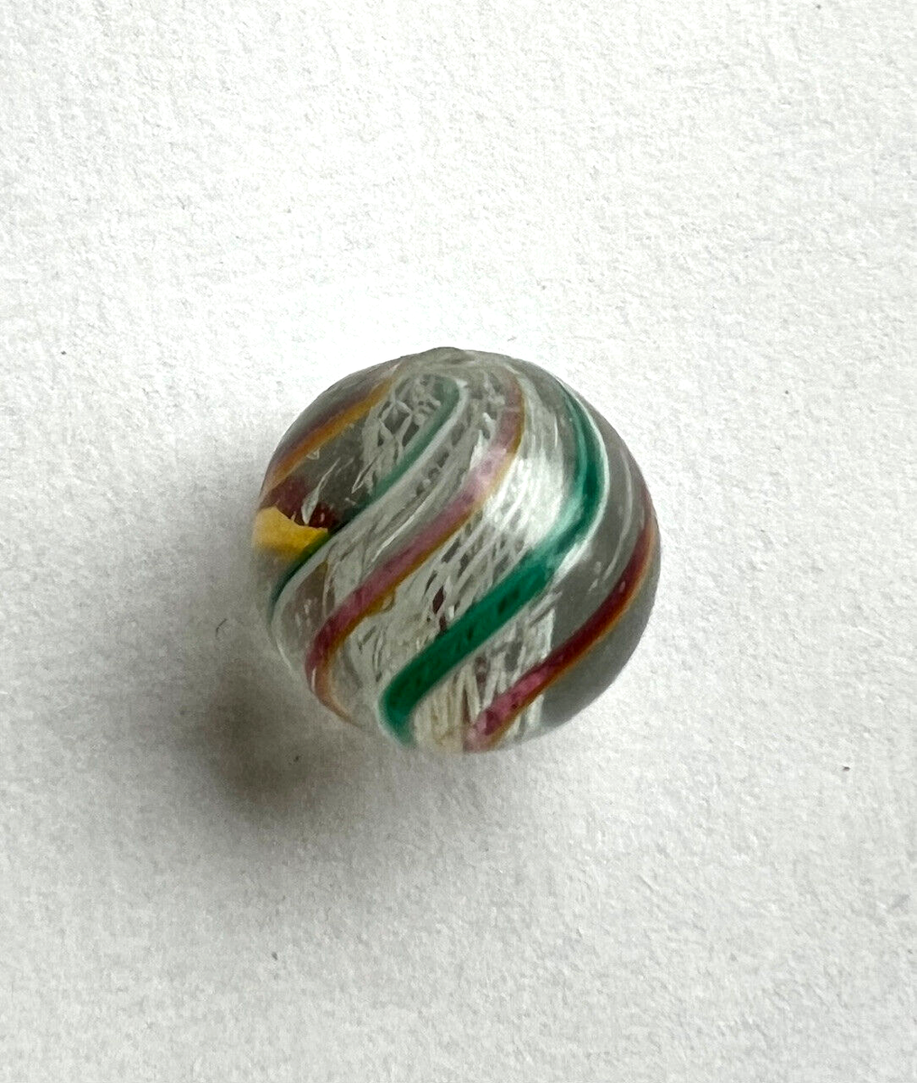 Bille Ancienne En Verre Du XIXe - Latticino Core Marble - Jeu De Cours